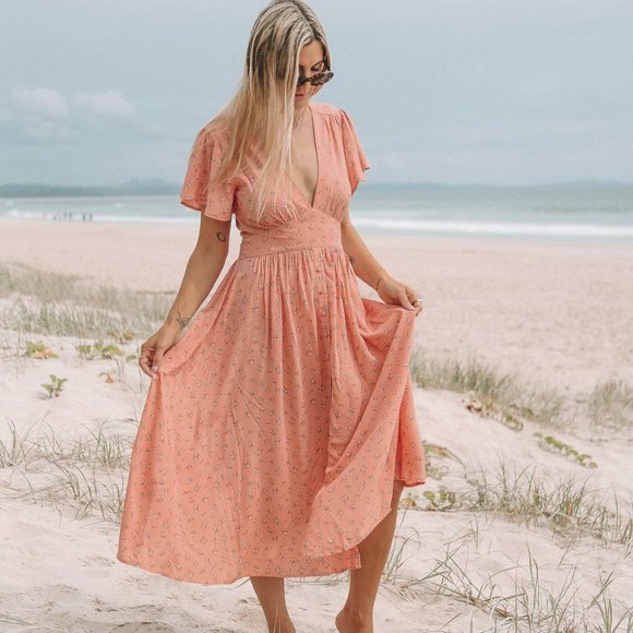 Auguste The Label Dresses & Skirts - AUGUSTE THE LABEL Jasmine Floral Tie Back Midi Dress